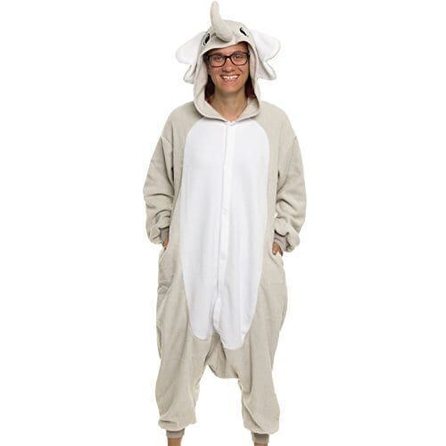 Funziez! Silver Lilly Adult Plush One Piece Cosplay Elephant Animal Costume, Medium  - Lot 423