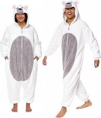 Funziez! Silver Lilly Adult Plush One Piece Cosplay Polar Bear Animal Costume, Small  - Lot 453