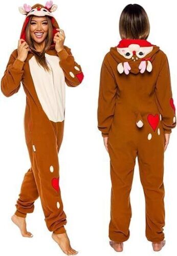 Funziez! Silver Lilly Women's Plush One Piece Cosplay Slim Fit Reindeer Costume, Small  - Lot 561