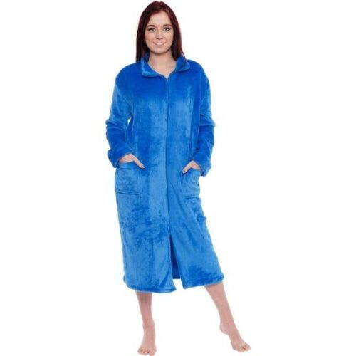 Silver Lilly Women's Full Length Fleece Zip Up Robe, Large/XL  - Lot 503