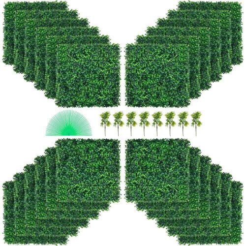 VEVOR Artificial Boxwood Hedge Wall Panels, 20" x 20", 24pcs - Lot 309