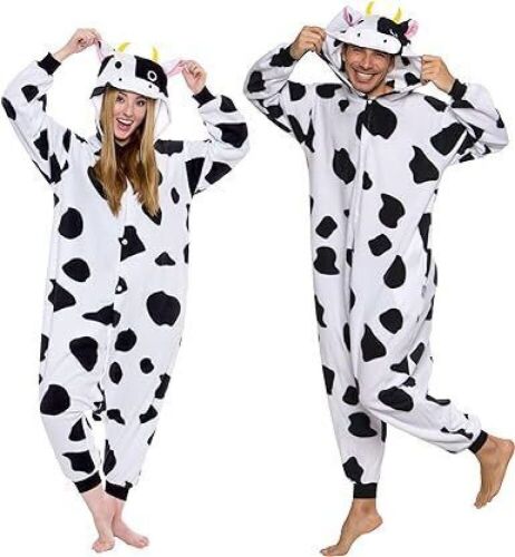 Funziez! Silver Lilly Adult Plush One Piece Cosplay Cow Costume, Medium - Lot 346
