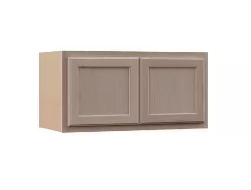 Hampton Bay 30 in. W x 12 in. D x 15 in. H Assembled Wall Bridge Kitchen Cabinet in Unfinished with Recessed Panel - Lot 425