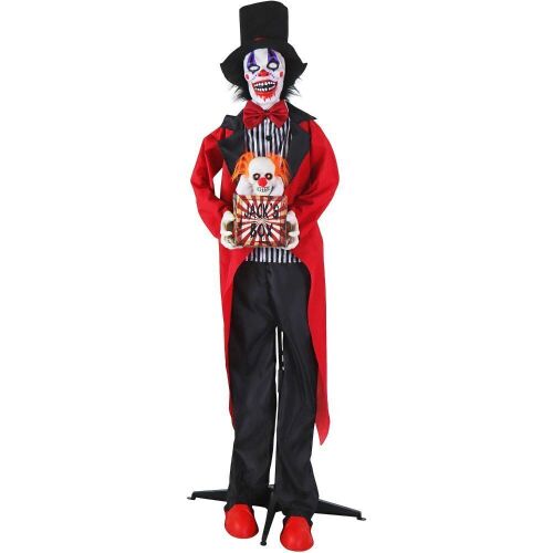 Haunted Hill Farm Billy Barker the Standing Clown and Animatronic Jumping Jack the Talking Skull Clown in a Box  - Lot 278