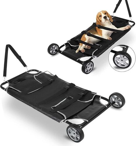 Pet Transport Stretcher with Wheels, 45x22 Inch, Max 220lbs Capacity - Lot 657