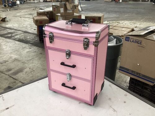 Rolling Makeup Train Case - Top Damaged - Lot 709