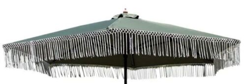 Lot of (3) 9ft 8 Ribs Replacement Umbrella Canopy w/ Tassels in Sage Green - Lot 569