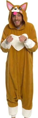 Funziez! Silver Lilly Adult Plush One Piece Cosplay Corgi Costume, Large - Lot 145