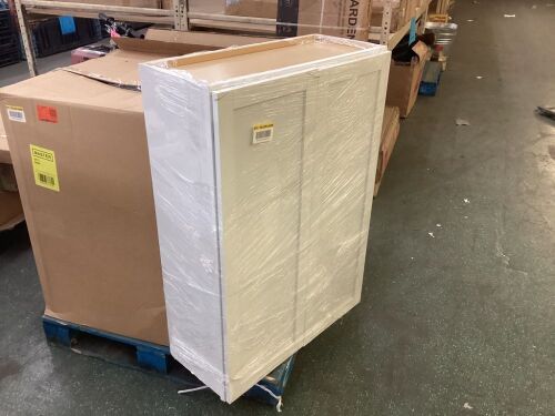 Hampton Bay Courtland 30 in. W x 12 in. D x 42 in. H Assembled Shaker Wall Kitchen Cabinet in Polar White  - Lot 357