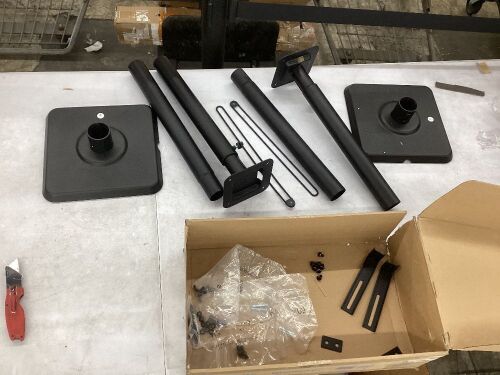 USX MOUNT Speaker Stand Height Adjustable for Satellite & Bookshelf Speaker, 11LBS Capacity - Loose Hardware - Lot 479