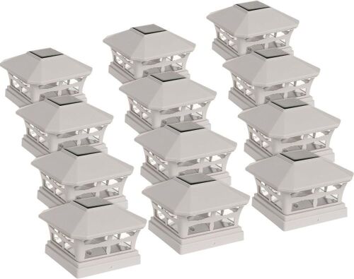 GreenLighting Mission Solar Post Cap Lights Fits 5x5 PCV/Vinyl, 12 Pack  - Lot 708