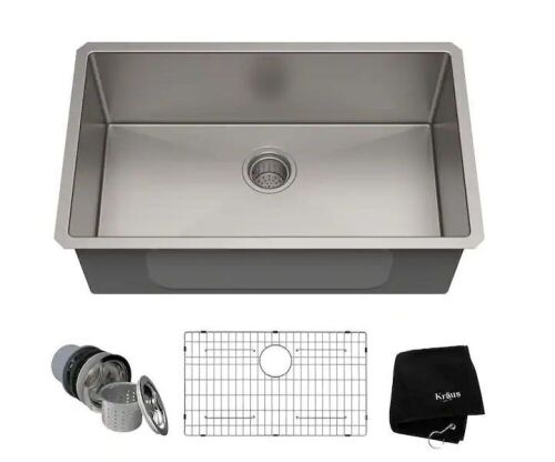 KRAUS Standart PRO 30 in. Undermount Single Bowl 16 Gauge Stainless Steel Kitchen Sink with Accessories - Lot 19
