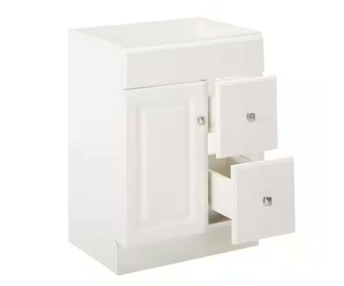 Wyndham 24 in. W x 18 in. D Unassembled Bath Vanity Cabinet Only in White Semi-Gloss - Lot 58