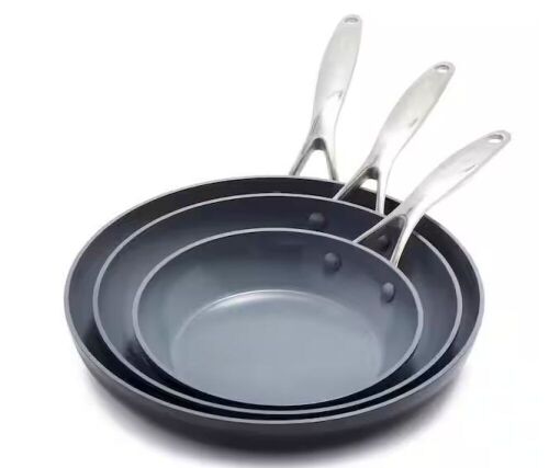GreenPan Valencia Pro 3-Piece Aluminum Frying Pan Skillet Set  - Lot 20
