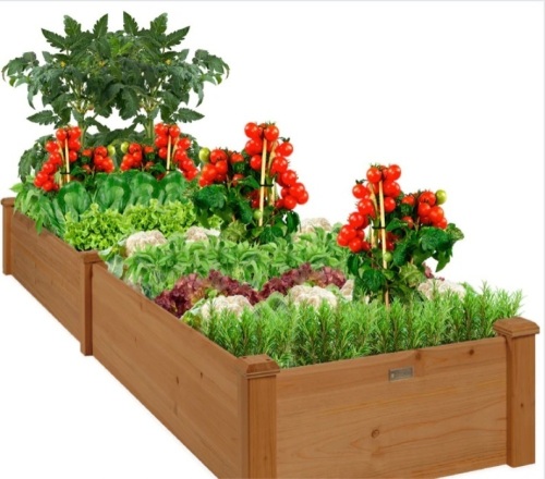 Wooden Raised Garden Bed Planter for Garden, Lawn, Yard - 8x2ft - Lot 165