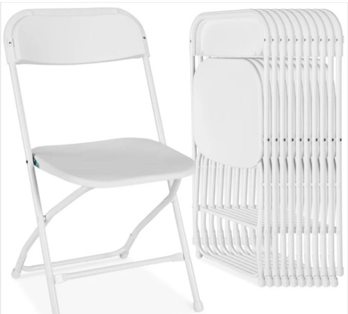 Set of 10 Folding Stacking Plastic Chairs w/ Non-Slip Feet - Lot 61