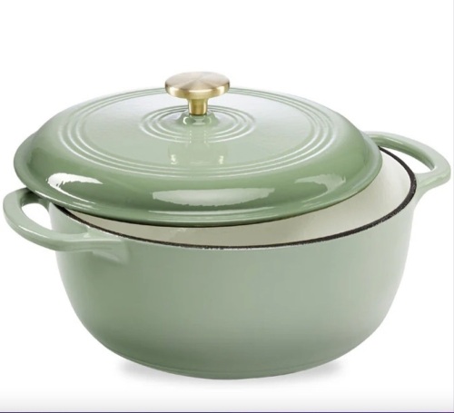 Cast-Iron Dutch Oven Kitchen Cookware w/ Enamel, Handles - 6qt - Lot 68