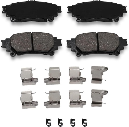 Ceramic Rear Brake Pads Set Compatible with Toyota Highlander/Sienna/Prius V/Mirai,Lexus GS300/IS300/RC300/GS200t/IS200t/RC200t/RC350/IS250/IS350/GS350/GS450h/RX350/RX450h,Replacement Brake Pads Rear  - Lot 371A