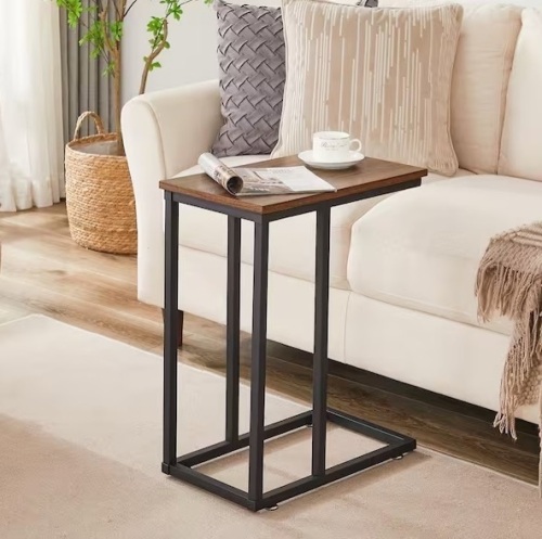 C-Shaped End Side Couch Table, Snack Style for Living Room - Lot 433