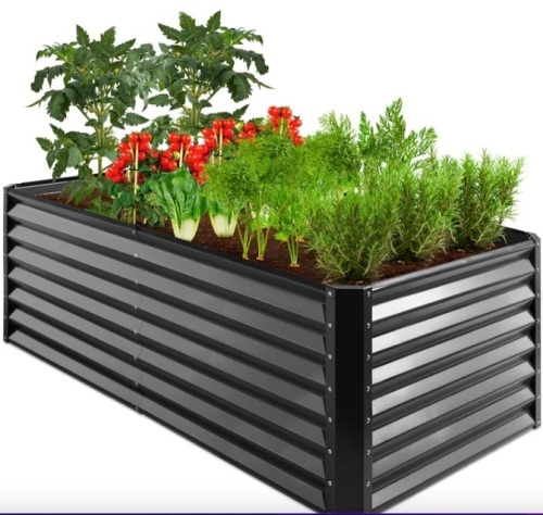 Outdoor Metal Raised Garden Bed for Vegetables, Flowers, Herbs - 6x3x2ft - Lot 117