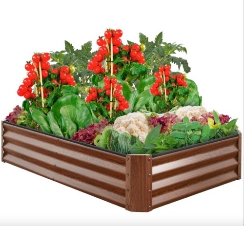 Outdoor Metal Raised Garden Bed for Vegetables, Flowers, Herbs - 6x3x1ft - Lot 131