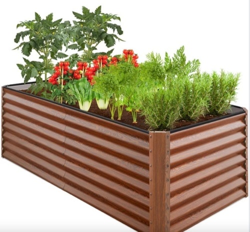 Outdoor Metal Raised Garden Bed for Vegetables, Flowers, Herbs - 6x3x2ft - Lot 135