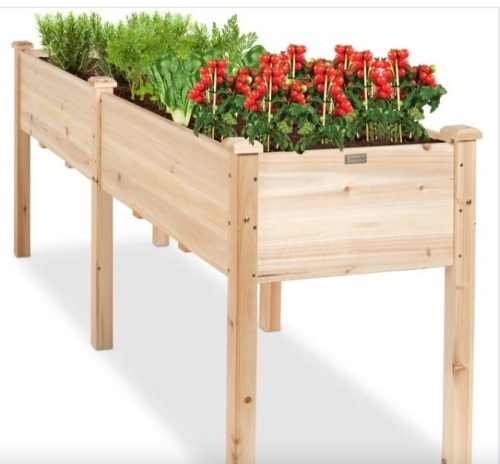 Raised Garden Bed, Elevated Wood Garden Planter Stand - 72x23x30in - Lot 136