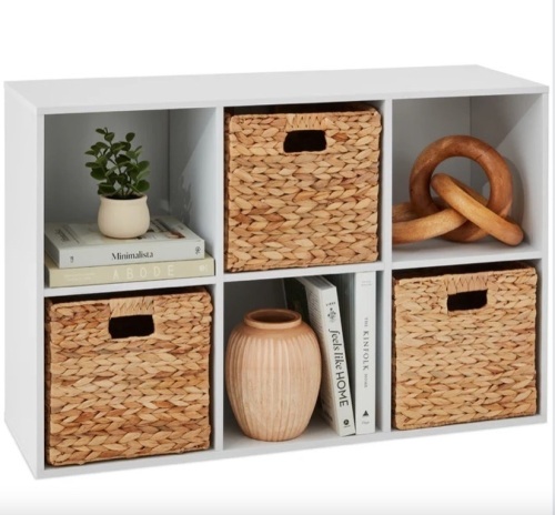 6-Cube Bookshelf, 11in Storage Display w/ Removable Panels, Customizable-cosmetic damage - Lot 138
