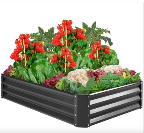 Outdoor Metal Raised Garden Bed for Vegetables, Flowers, Herbs - 6x3x1ft - Lot 139