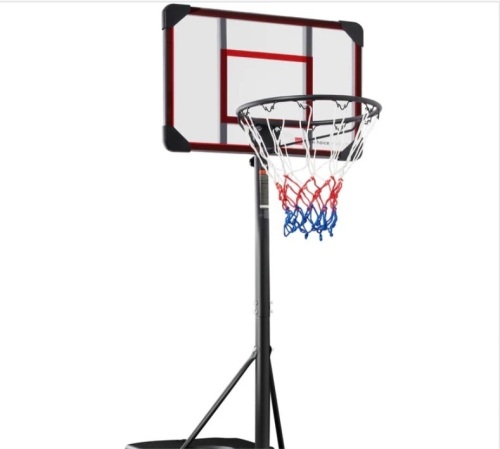 Kids Height-Adjustable Basketball Hoop, Square Backboard w/ 2 Wheels - Lot 207