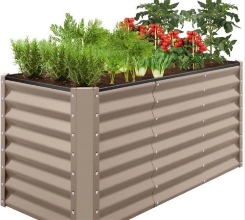 Outdoor Metal Raised Garden Bed for Vegetables, Flowers, Herbs - 4x2x2ft - Lot 215