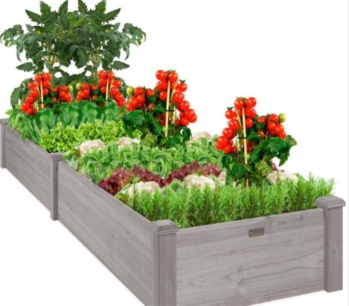 Wooden Raised Garden Bed Planter for Garden, Lawn, Yard - 8x2ft - Lot 222
