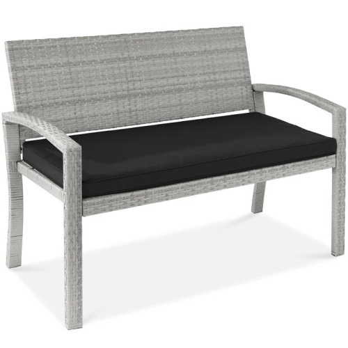 2-Person Wicker Porch Bench for Outdoor, Garden w/ 700lb Capacity - 47in - Lot 226