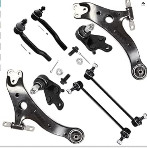 SCITOO 8pcs Front Suspension Kit Lower Control Arm Assembly Lower Ball Joints Outer Tie Rod Ends Sway Bar Links Fit For 2013-2018 For Toyota Avalon 2012-2017 For Toyota Camry - Lot 248
