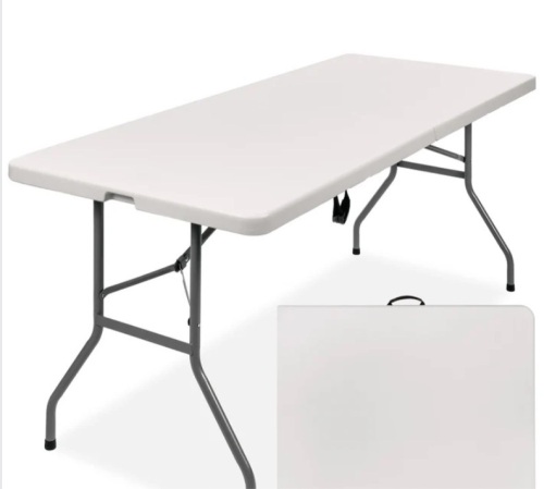 Portable Folding Plastic Dining Table w/ Handle, Lock - 6ft - Lot 282