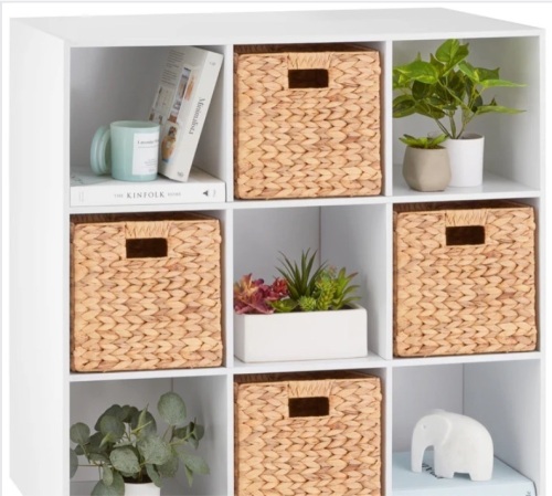 9-Cube Bookshelf Storage Display w/ 3 Removable Panels, Customizable Design - Lot 286