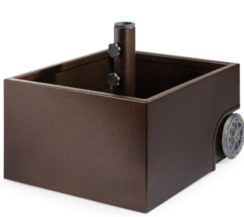 Portable Steel Umbrella Base Stand Up to 150 lbs w/ Fillable Planter, Wheels - Lot 296