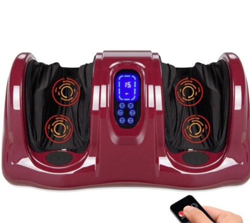 Therapeutic Foot Massager w/ High Intensity Rollers, Remote, 3 Modes - Lot 304
