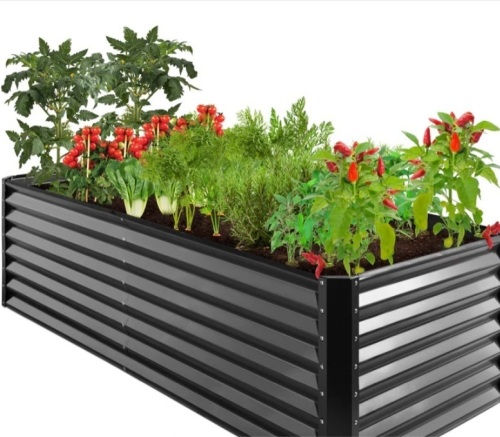 Outdoor Metal Raised Garden Bed for Vegetables, Flowers, Herbs - 8x4x2ft - Lot 310