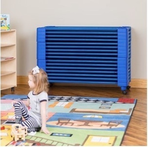 Blue Stackable Daycare Cot - Standard (52" L) - Pack of 4 Cots w/ Set of Four Casters - Lot 418