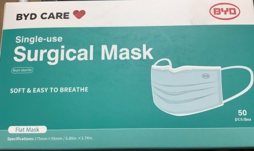 Case of 24 boxes single use surgical masks-50 per box - Lot 423