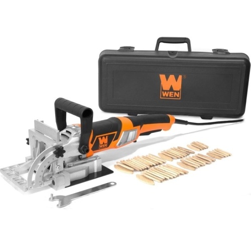WEN JN8504 8.5-Amp Plate and Biscuit Joiner with Case and Biscuits - Lot 444