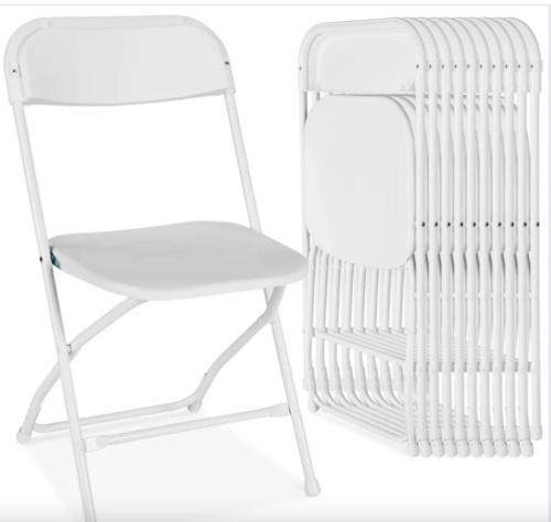 Set of 10 Folding Stacking Plastic Chairs w/ Non-Slip Feet - Lot 397