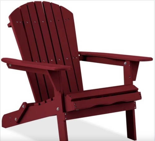 Folding Wooden Adirondack Chair, Accent Furniture w/ Natural Woodgrain - Lot 435