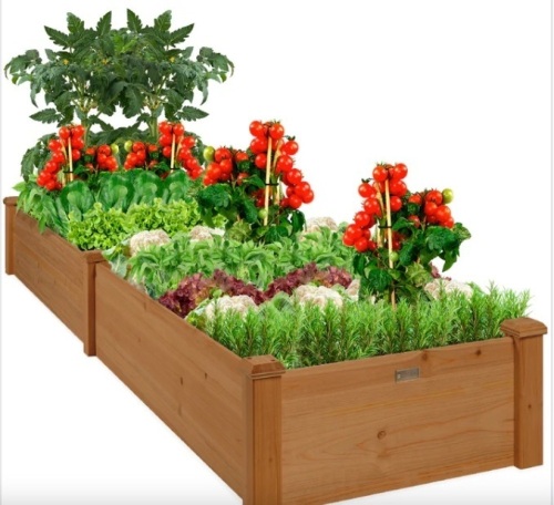 Wooden Raised Garden Bed Planter for Garden, Lawn, Yard - 8x2ft - Lot 440