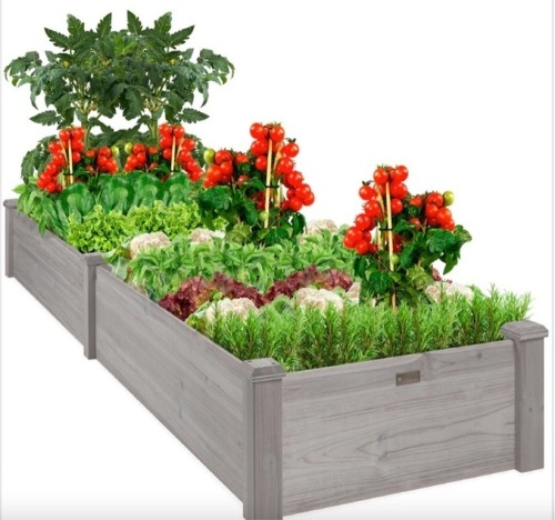 Wooden Raised Garden Bed Planter for Garden, Lawn, Yard - 8x2ft - Lot 449