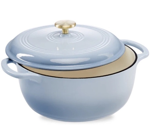 Cast-Iron Dutch Oven Kitchen Cookware w/ Enamel, Handles - 6qt - Lot 506