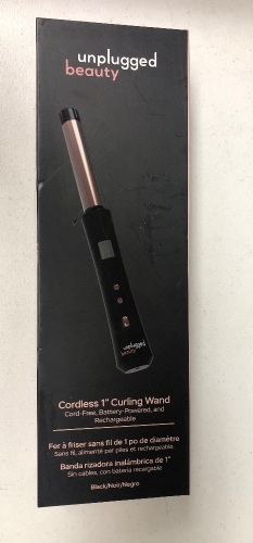 Unplugged Beauty Cordless 1" Curling Wand, E-Commerce Return, Works, Sold as is - Lot 30