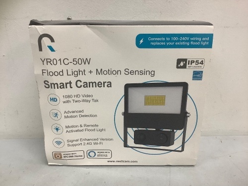 Flood Light+Motion Sensing Smart Camera, Appears New, Untested, Sold as is - Lot 129