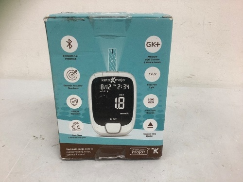 Keto Mojo GK + Blood Glucose & Ketones Monitor, E-Comm Return - Lot 346